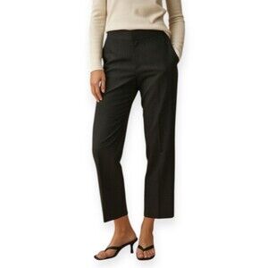 Jones Wear Suit Trouser Pants Womens 14 Black Pinstripe Wide Leg Professional